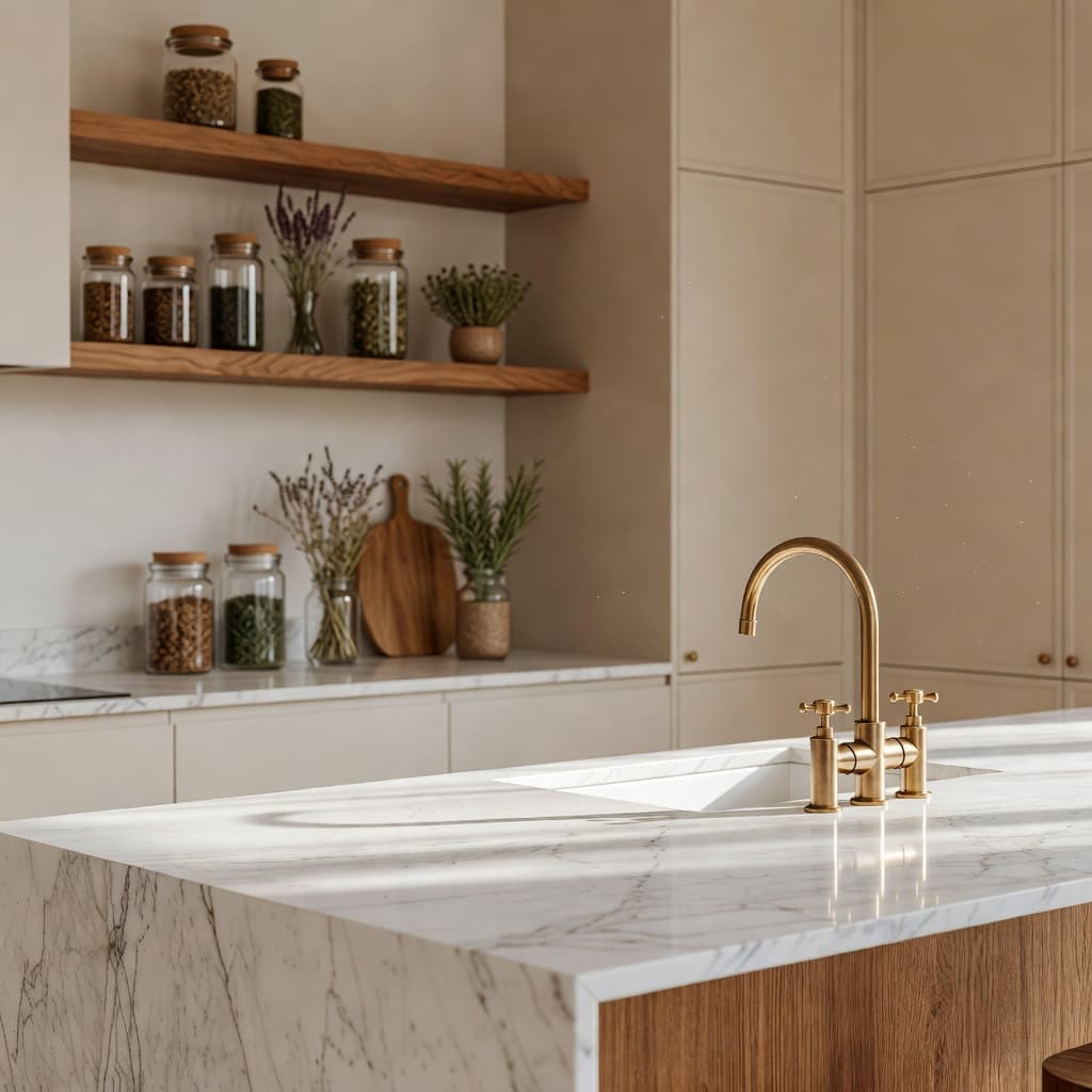 Kitchen redesigned with DecorAI